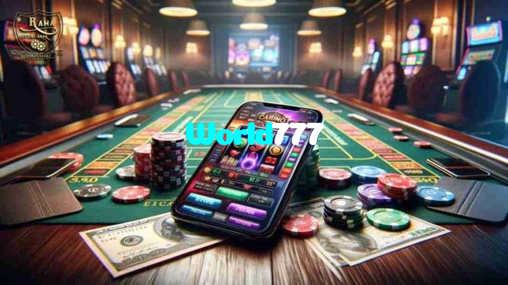 World777 casino presented on mobile device in Pakistan with slots and live games